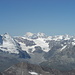 Links: Horu und Dent d'Hérens. Das im Hintergrund wir wohl der Mont Blanc ein.