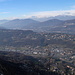 Blick über die westliche Agglomeration Lugano zum Monte Rosa