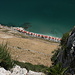 Gibraltar - Tiefblick entlang der Ostabbrüche des Felsens nach Sandy Bay.