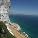 Gibraltar - Ausblick vom Grat westlich oberhalb von Sandy Bay entlang der Ostabbrüche des Felsens in nördliche Richtung.