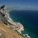 Gibraltar - Ausblick vom Grat westlich oberhalb von Sandy Bay entlang der Ostabbrüche des Felsens in nördliche Richtung.