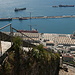 Gibraltar - Blick entlang eines Stücks der King Charles V Wall (Mauer Karls V) hinunter zum Hafen.
