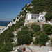 Gibraltar - Ausblick vom Moorish Castle (Maurische Burg) in nordöstliche Richtung. Zu erkennen ist u. a. auch der Eingang zu den World War II Tunnels.
