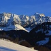 Die Alpsteinwand bildet die Grenze vom Prättigau zu Österreich. Links sind die Schafköpfe (2806m), rechts ist die Schesaplana (2964,3m).