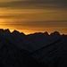 Heute die Hauptdarsteller: die Allgäuer Alpen im Farbwechsel des Sonnenuntergangs