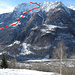 Routenverlauf zum Poncione della Marcia vom Hüttenweg zum Rifugio Costa (29.12.2010)