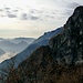 Traumhafte Aussicht von der Alp Mapel auf den schweiz. Luganersee. Rechts der Sasso di Mont