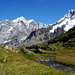 En direction d'Oberhorn : Silberhorn, Jungfrau, Rottalhorn, Louwihorn, Ebneflue