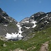 Tre Signore (right), the pass in the east ridge in the center, and magnifico Lago dell'Inferno. The way from the north-east crosses the rocky area above the right corner of the lake - there is a little challenging part where you need your hands for some minutes. <br />Then, the way goes up to the path and then turns right.