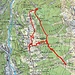 Ungefähre Route Braccio-Alp di Fora