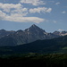 Nach der Tour (15.07.2009) - Auf der Weiterreise von Ouray nach Moab. Blick im Gegenlicht zum Mount Sneffels vom Colorado State Highway 62 westlich von Ridgeway.