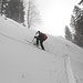 Luggi mit seinen neuen Stöckli Skier im steilen Gelände