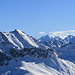 Weitblick in die wilden Gipfel der Silvretta, im Vordergrund links mein verschobenes Tourenziel, der Schollberg