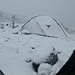 Mein Zelt völlig eingeschneit am Antisana Base Camp