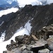Der steinschlaggefährdete ehemalige Abstieg über den Gletscherweg
