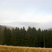 Der Nebel lichtet sich. Blick zu den Hügelketten des Sackwalds
