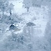 Si scorge da lontano Monastei in Val d'Ambra, avvolto da una soffice coltre di neve