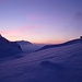 Bei Sonnenuntergang, kurz vor der Fiderepaßhütte (2070m).