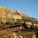 Letzte Sonnenstrahlen auf die Alp Grimer und die "brocheni Flue"