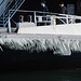 Eisgebilde an der Bodenseefähre.