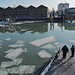 Winterliche Fährenankunft in Romanshorn (mit kälteresistentem Matrosen und Matrosin).