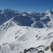 links Weisshorn, rechts Schwarzhorn, im Vordergrund der lange Augstbordgrat