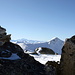 Blick vom Teltschehorn zum Brudelhorn und links im Hintergrund zum Weisshorn