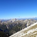 Blick Richtung Western, im Pragser Dolomiten,  gut erkennbar sind Neuner(2968m),Zehner(3026m),Puezspitze(2913m)--links, Peitlerkofel(2875m), Monte Sella di Sennes(2787m) und Seekofel(2810m)-mitte und Schwalbenkofel(2487m), Grosse(2559m) und Kleine Rosskopf(2594m)-rechts.