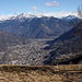 Der Blick hinunter nach Bellinzona/Arbedo und zum Pizzo di Claro von Monti del Tiglio aus.