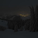 Ich komme immer mehr in die Wolkenschicht. Die Lichter von Appenzell.