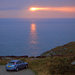 Mein Auto im Sonnenuntergang am Holyhead an der NW-Spitze von Wales