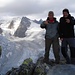 Mischa und ich auf dem Gipfel vom Sustenspitz 2931m, hinten links das Gwächtenhorn 3420m. 