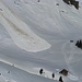 il gruppo di sci alpinisti al bivio dove si scende al ponte