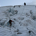 Übergang auf den Gletscher nach erstem Felsaufschwung
