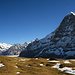 Links das Wetterhorn, rechts die Eiger-Nordwand