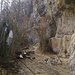 Das Quartier der Kletterer beim Felsbandweg, hier gibt es zahlreiche schwierige Kletterrouten