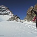 Route zum Gipfel des Piz Kesch, dem höchsten Berg der Albula Alpen. 