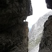 Ausseres Loch, oder Busa dei Fuori,der wohl berühmteste Blick aus dem Alpinsteig.