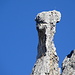 Kletterer in der letzten Seillänge am "Fungo" - einer der bizarren Felstürme in der Südflanke der Grignetta