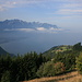 Blick von Caux auf den Genfer See und die Chablais Alpen
