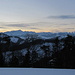 Alpstein und Churfirsten vor Sonnenaufgang.