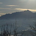 Alpsteinsilhouette im Gegenlicht.