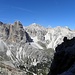 Cima Fanis Sud-2980 m, Torre di Fanis-2922 m,Cima Fanis nord-2970 m und Monte Cavallo- 2912 m, v.l.v.r.