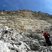 Anspruchsvolle Klettersteigstellen im zweite Teil der Ferrata Giovanni Lipella.