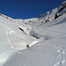 Schneebrücke über den Mattwaldbach, hier ist die Fassung vom Mattwaldwasser