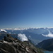 Blick Richtung Walliser Alpen, ganz rechts der Grand Combin