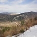 schöner Blick über Noiraigue zur Ebene des Vallée des Ponts