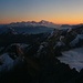 Der rosa leuchtende Mont Blanc (4810m).