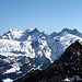 Glärnisch, Bös und Guet Fulen, im Vordergrund der grünbraune Wasserbergfirst