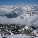 Monte Leone (3553,4m): Gipfelaussicht nach Norden zu den drei wunderschönen Gipfel Nesthorn (3821m), Schinhorn (3796,8m) und Aletschhorn (4193m).